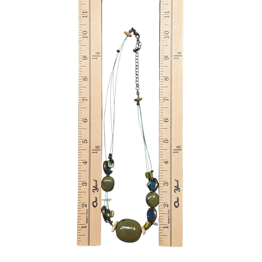 Ceramic Beaded Necklace Statement Boho Style Fashion‎ Jewelry